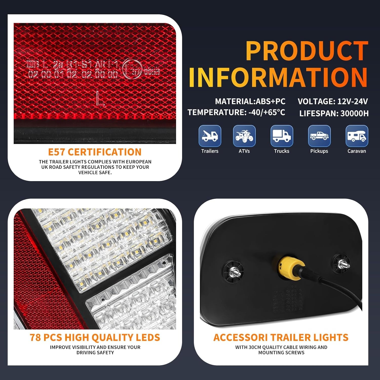LED Achterlichten Trailer 12/24V | 7 Functies | E9 | 29% Korting