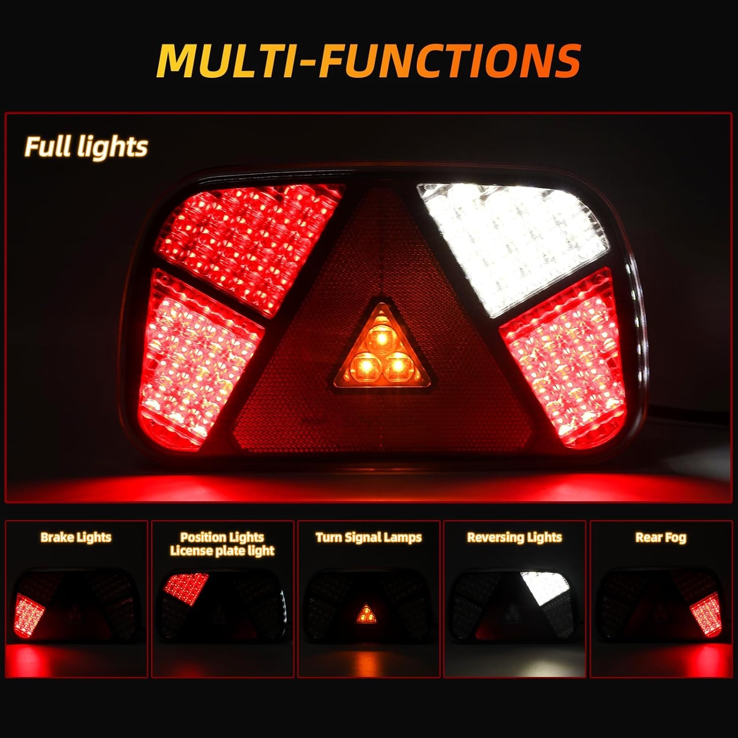LED Achterlichten Trailer 12/24V | 7 Functies | E9 | 29% Korting