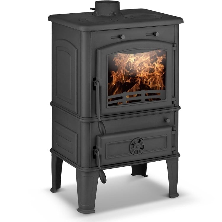 Houtkachel met kookplaat 10,2 kW - Gietijzer - EcoDesign 2022 - 60% Korting
