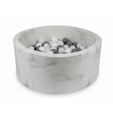 Ballenbak Rond 90x40cm | Marmer Design | 300 Ballen | Zacht Foam