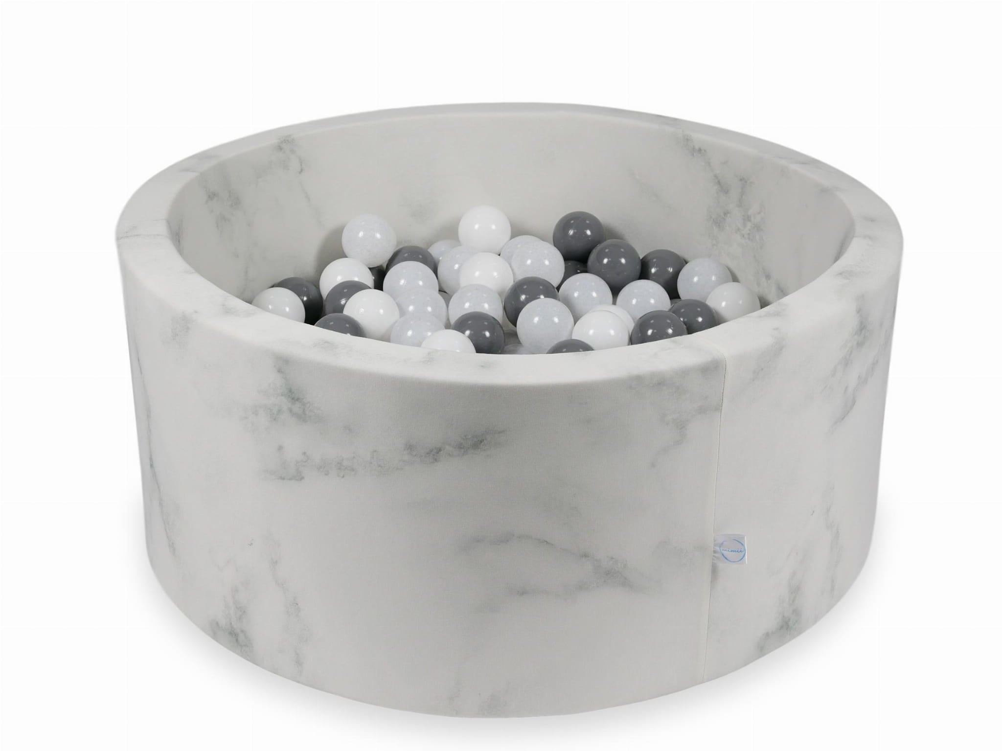 Ballenbak Rond 90x40cm | Marmer Design | 300 Ballen | Zacht Foam
