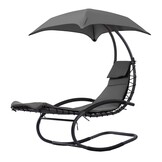 Tuin Schommelstoel Ligstoel met Parasol - Antraciet - 54% Korting
