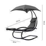 Tuin Schommelstoel Ligstoel met Parasol - Antraciet - 54% Korting