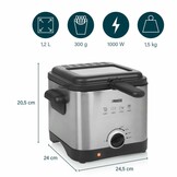 Mini Frituurpan 1.5L 1000W RVS met Korting!