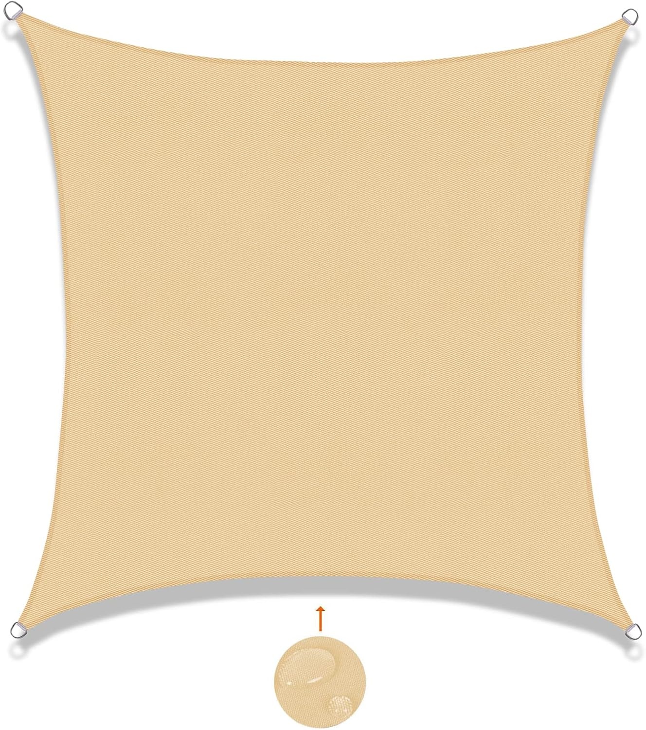 Waterdicht Schaduwdoek 4x6m Crème - 95% UV-bescherming - Polyester