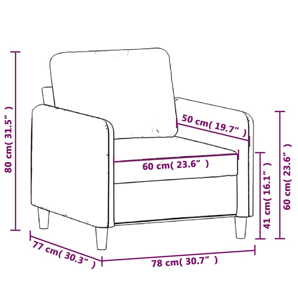 VidaXL Fauteuil Crème Fluweel - 30% Korting