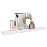Wandplank met Opbergruimte Wit Marmer - 120 cm - 33% Korting