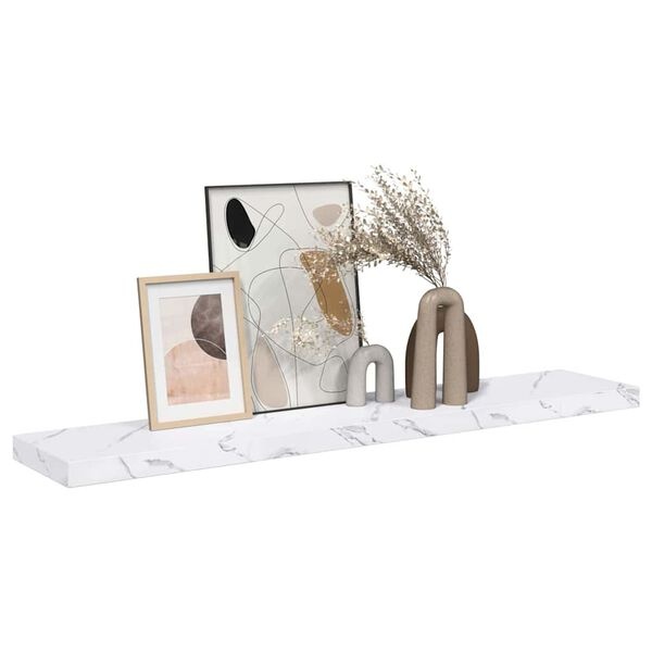 Wandplank met Opbergruimte Wit Marmer - 120 cm - 33% Korting
