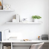 Wandplank met Opbergruimte Wit Marmer - 120 cm - 33% Korting