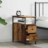 vidaXL Nachtkastje Oud Hout met Lade - 34% Korting!