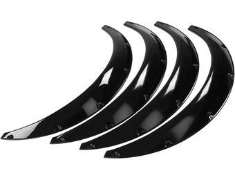 Universele Spatbordverbreders - 4 stuks - ABS Zwart Flexibel