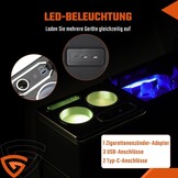 Opbergconsole VW T4-T6.1 Zwart Gla met USB & LED - 30% Korting!