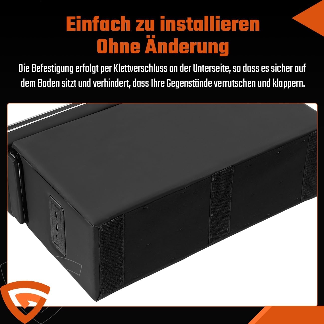 Opbergconsole VW T4-T6.1 Zwart Gla met USB & LED - 30% Korting!