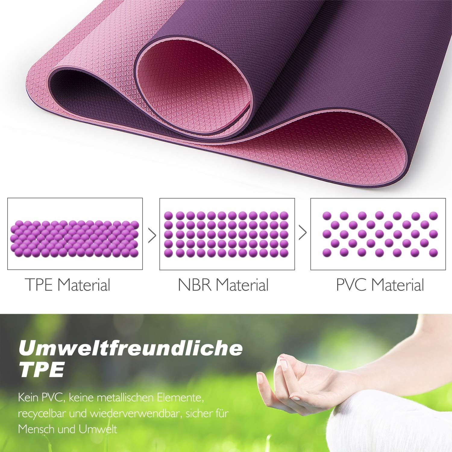Lila Yogamat TPE Antislip 0,6cm dik - 27% Korting