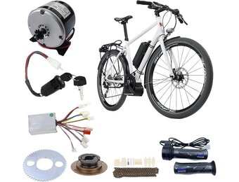 Fiets Borstelmotor Ombouwset 24V 250W - 9 Delig met Korting