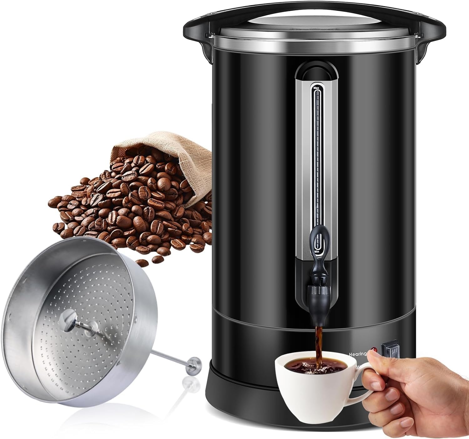 17L RVS Filterkoffieapparaat - 113 Kops - Snel & Dubbelwandig