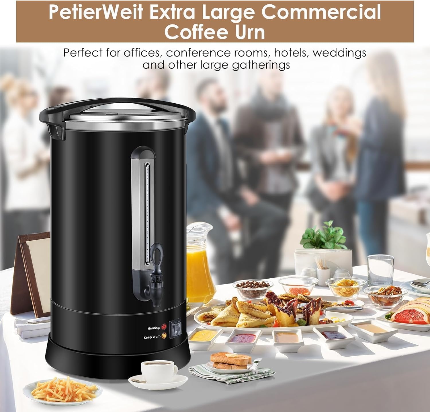 17L RVS Filterkoffieapparaat - 113 Kops - Snel & Dubbelwandig
