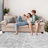 Modern Geometrisch Vloerkleed IJsgrijs | 200x280 cm | Wasbaar & Antislip | -29%