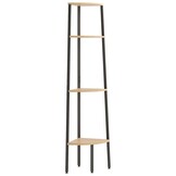 vidaXL Hoekkast 4 schappen 45,5x31,5x150 cm Lichtbruin/Zwart - 34% Korting