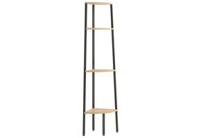 Hoekkast met 4 schappen 45,5x31,5x150 cm lichtbruin/zwart - 46% korting!