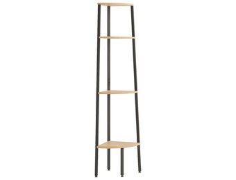 vidaXL Hoekkast 4 schappen 45,5x31,5x150 cm Lichtbruin/Zwart - 34% Korting