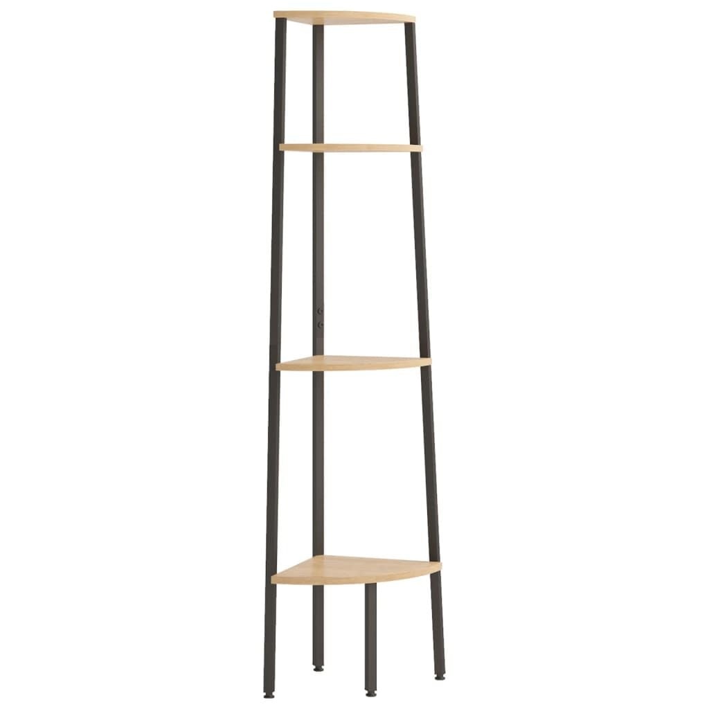 vidaXL Hoekkast 4 schappen 45,5x31,5x150 cm Lichtbruin/Zwart - 34% Korting