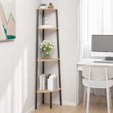 vidaXL Hoekkast 4 schappen 45,5x31,5x150 cm Lichtbruin/Zwart - 34% Korting