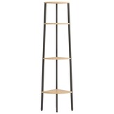 vidaXL Hoekkast 4 schappen 45,5x31,5x150 cm Lichtbruin/Zwart - 34% Korting