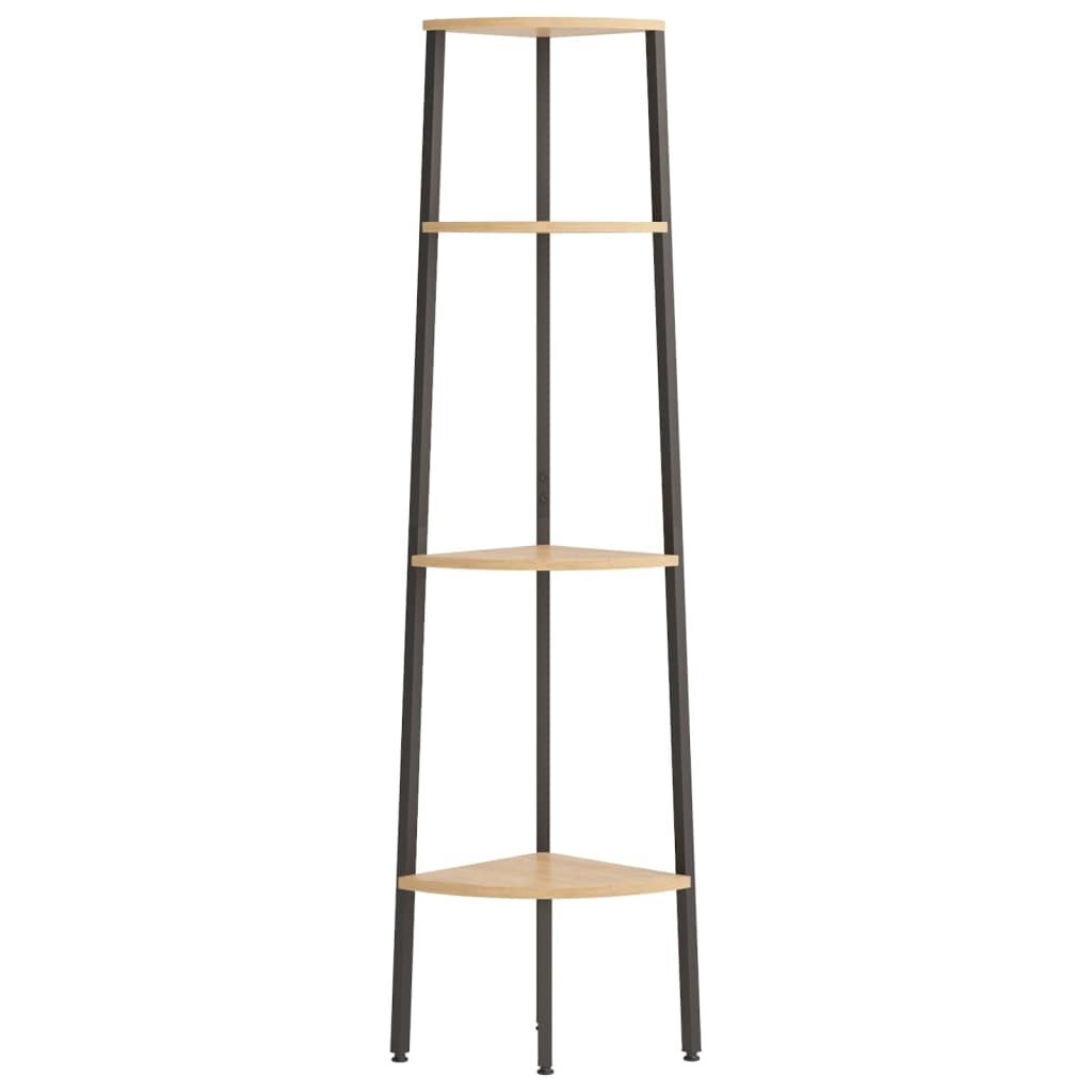 vidaXL Hoekkast 4 schappen 45,5x31,5x150 cm Lichtbruin/Zwart - 34% Korting