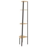 vidaXL Hoekkast 4 schappen 45,5x31,5x150 cm Lichtbruin/Zwart - 34% Korting