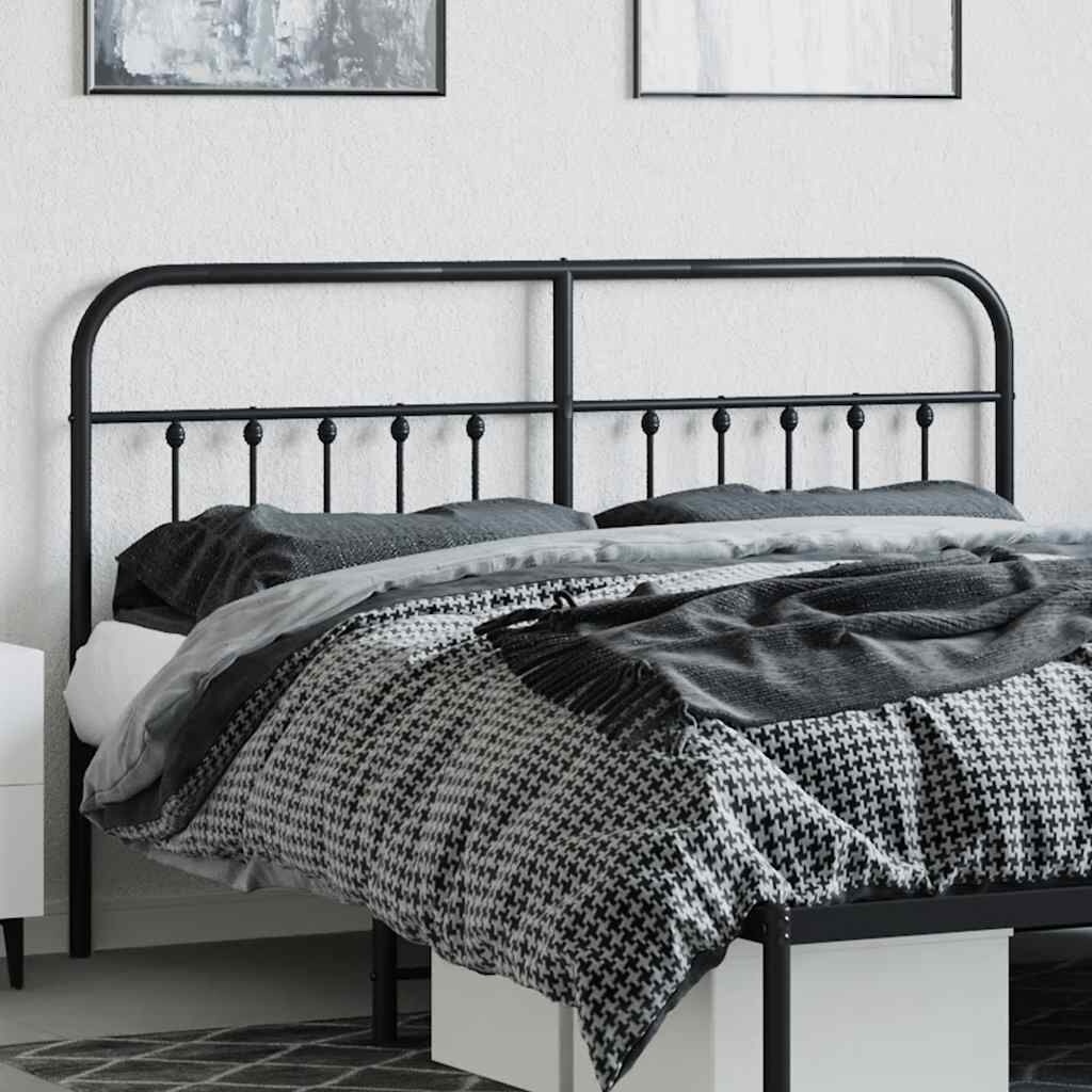 vidaXL Hoofdbord Metaal Zwart 160 cm - 34% Korting