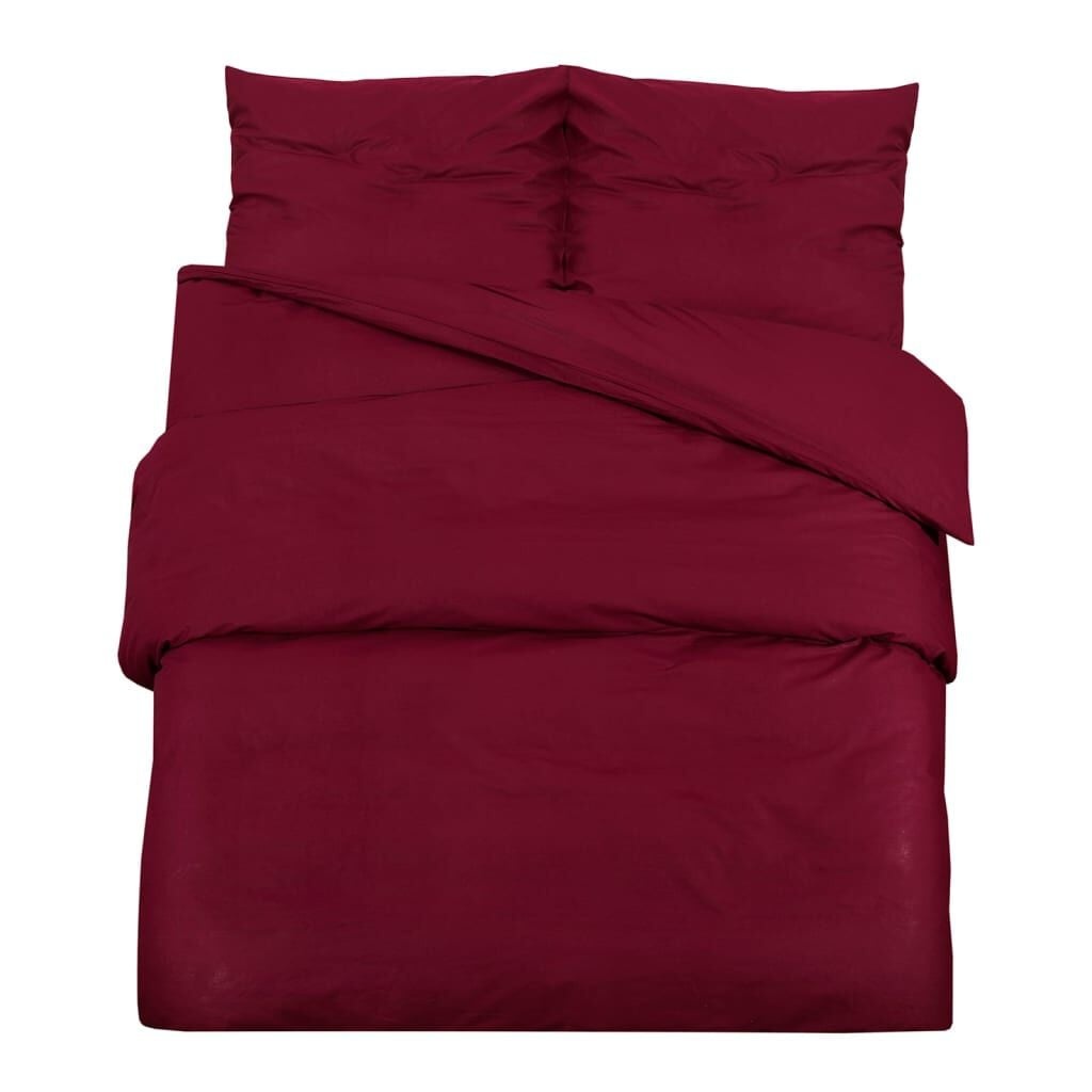 VidaXL Katoenen Dekbedovertrekset Bordeauxrood 220x240 cm - 33% Korting!