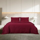 VidaXL Katoenen Dekbedovertrekset Bordeauxrood 220x240 cm - 33% Korting!