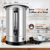 17L RVS Filterkoffieapparaat 113 Kopjes 1500W - Zilver | 28% Korting