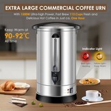 17L RVS Filterkoffieapparaat 113 Kopjes 1500W - Zilver | 28% Korting