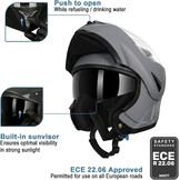 Systeemhelm Motorhelm Grijs Maat M - 34% Korting!