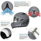 Systeemhelm Motorhelm Grijs Maat M - 34% Korting!