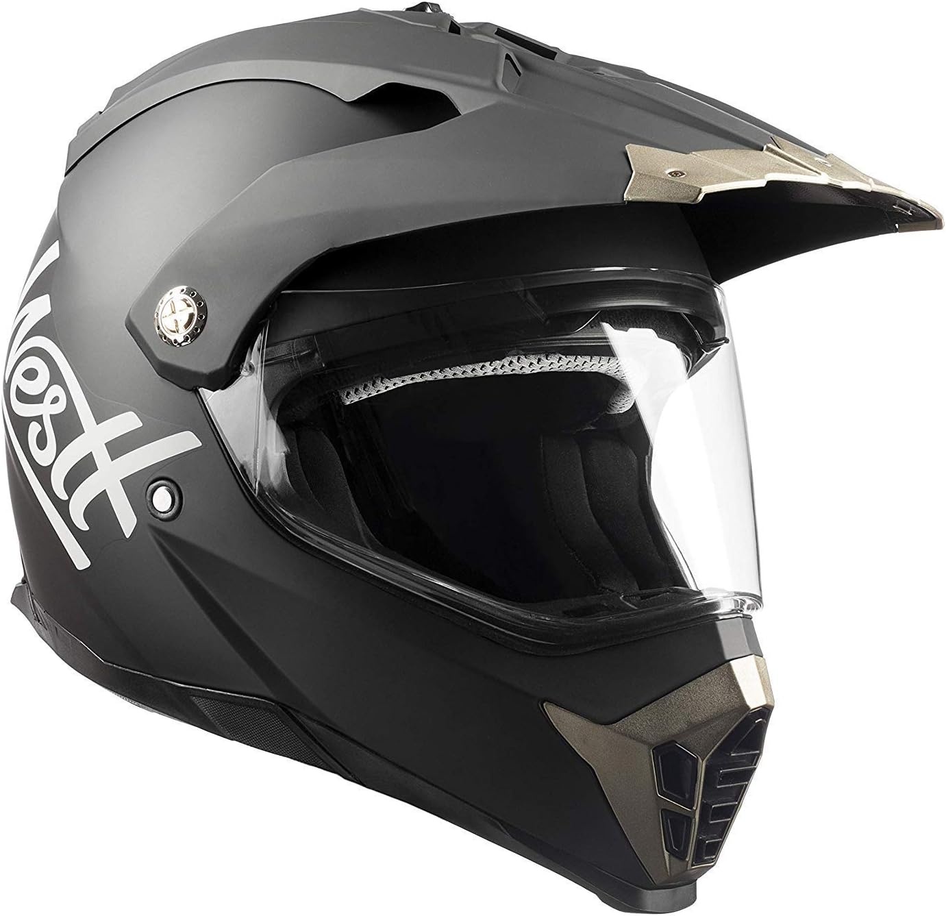 Crossmotorhelm Mat Zwart met Dubbel Vizier & NFC - 34% Korting
