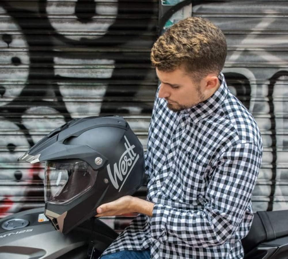 Crossmotorhelm Mat Zwart met Dubbel Vizier & NFC - 34% Korting