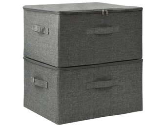 vidaXL Opbergboxen 2 st. Antraciet 43x34x23 cm - 33% Korting