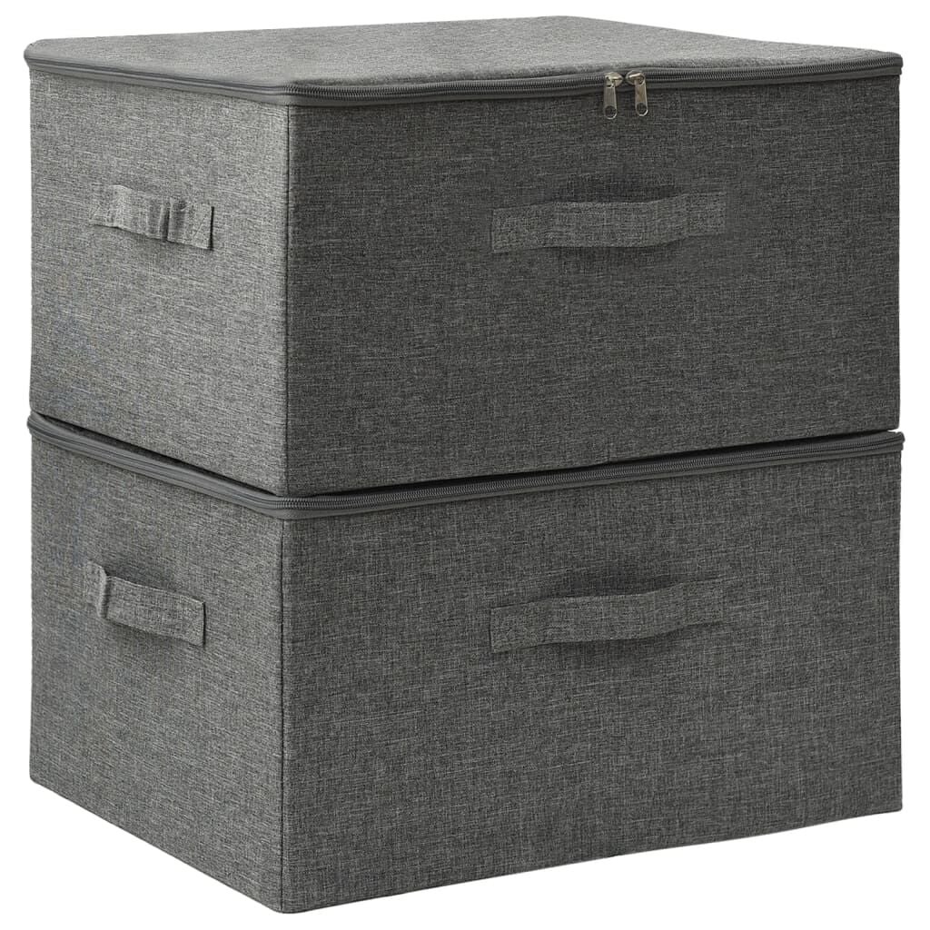 vidaXL Opbergboxen 2 st. Antraciet 43x34x23 cm - 33% Korting