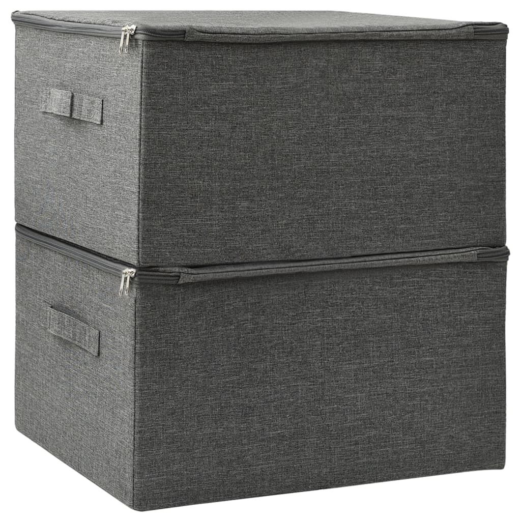 vidaXL Opbergboxen 2 st. Antraciet 43x34x23 cm - 33% Korting