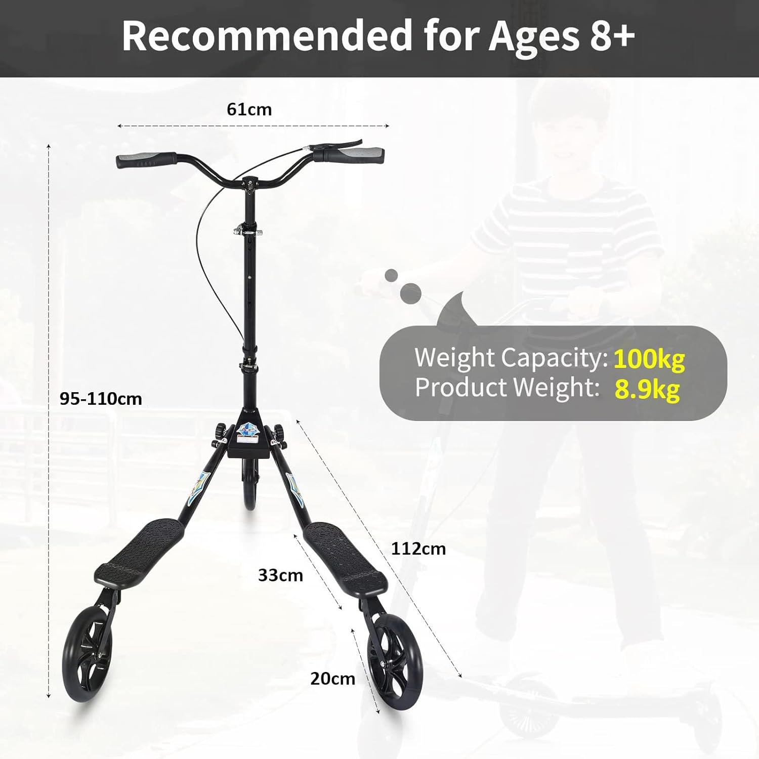 Wiggle Scooter Zwart - Opvouwbaar & Verstelbaar - 34% Korting!