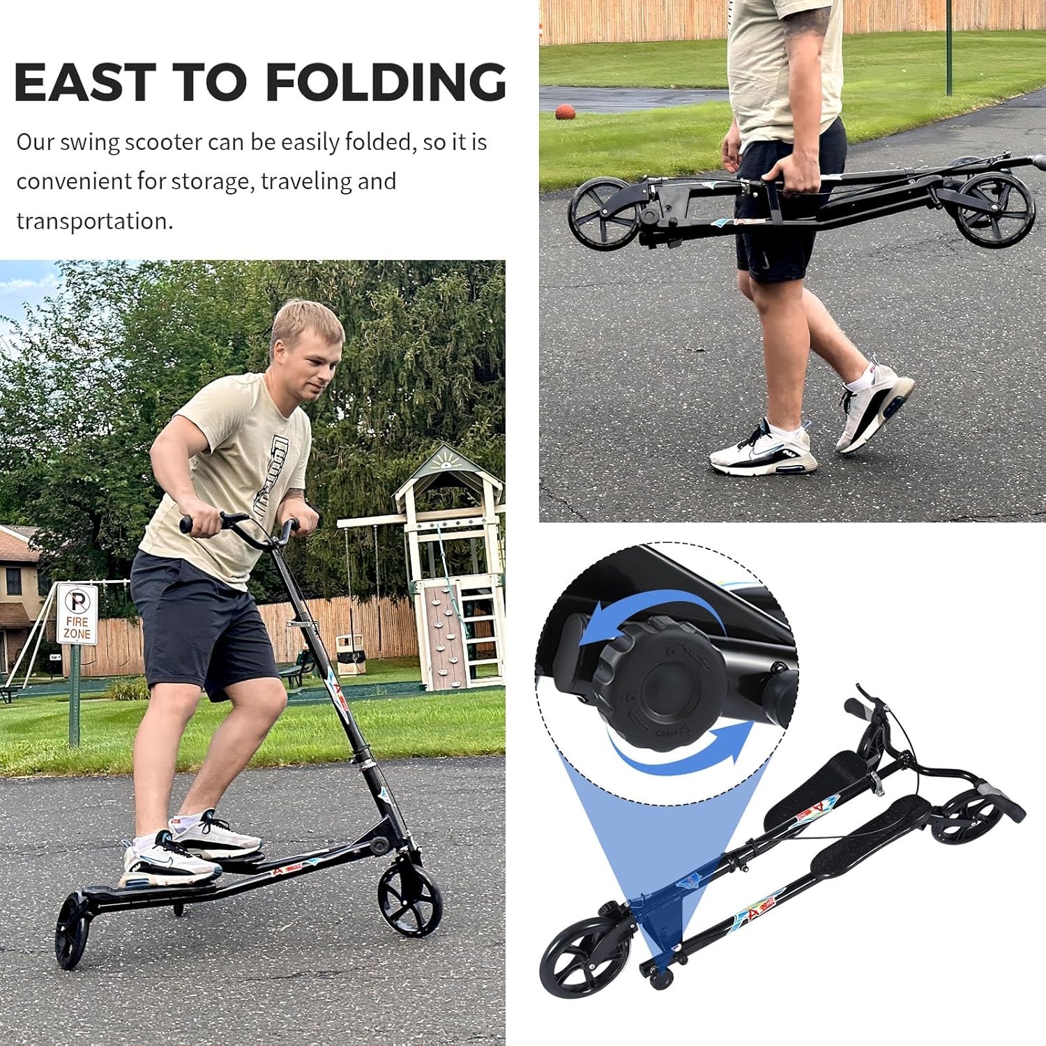Wiggle Scooter Zwart - Opvouwbaar & Verstelbaar - 34% Korting!