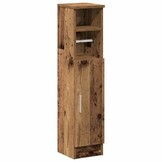 Badkamerkast met rolhouder, 20.5x22x90 cm, Oud Houtkleurig - 29% Korting!