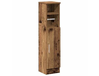 Badkamerkast met rolhouder, 20.5x22x90 cm, Oud Houtkleurig - 29% Korting!