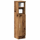 Badkamerkast met rolhouder, 20.5x22x90 cm, Oud Houtkleurig - 29% Korting!