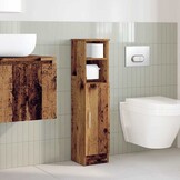 Badkamerkast met rolhouder, 20.5x22x90 cm, Oud Houtkleurig - 29% Korting!