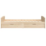 Grenenhouten Bedframe met Lades 90x200cm - 35% Korting