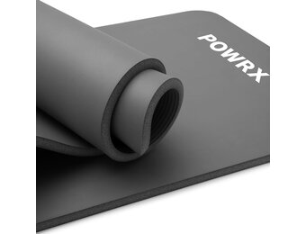 POWRX Anti-slip Fitnessmat 1.5cm dik, Zwart (34% korting)